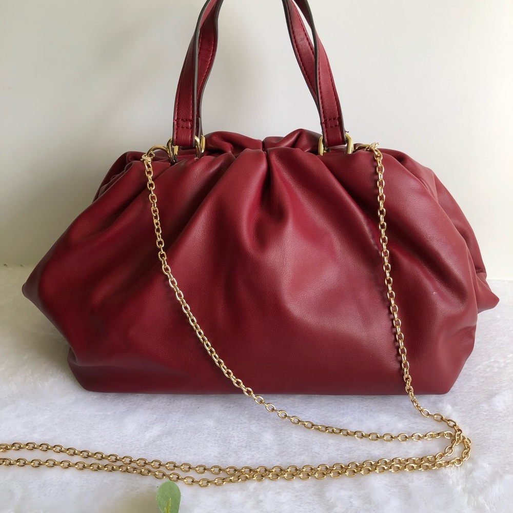 INC International Concepts KJ Framed Satchel,  Berry Red